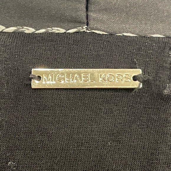 Michael Kors Black Drape Chain Print Long Sleeve Top - Picture 5 of 6